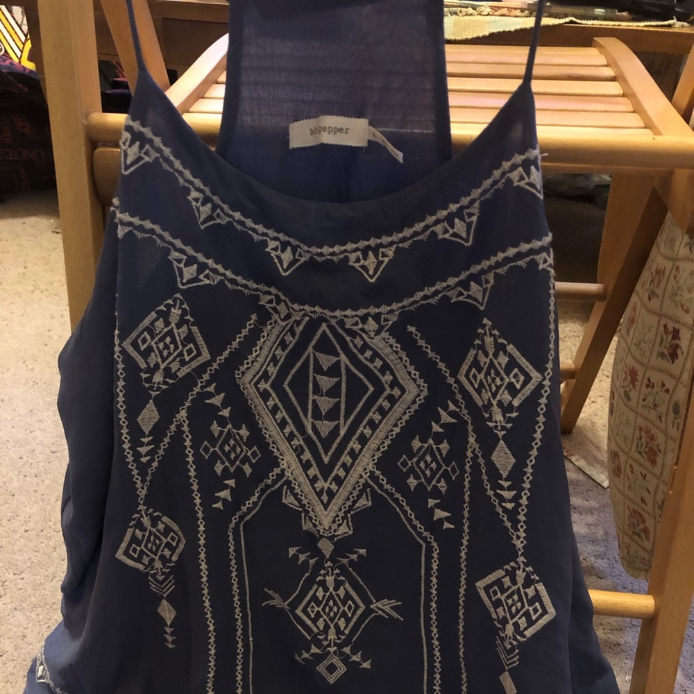 Great  embroidered blue halter top